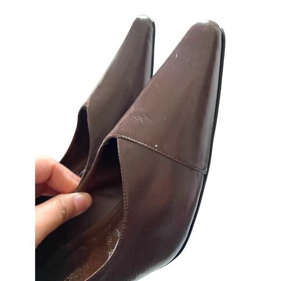 Women’s Leather Low Heel Pumps Chocolate Brown MX 6.5 US 9.5 - Picture 5 of 8